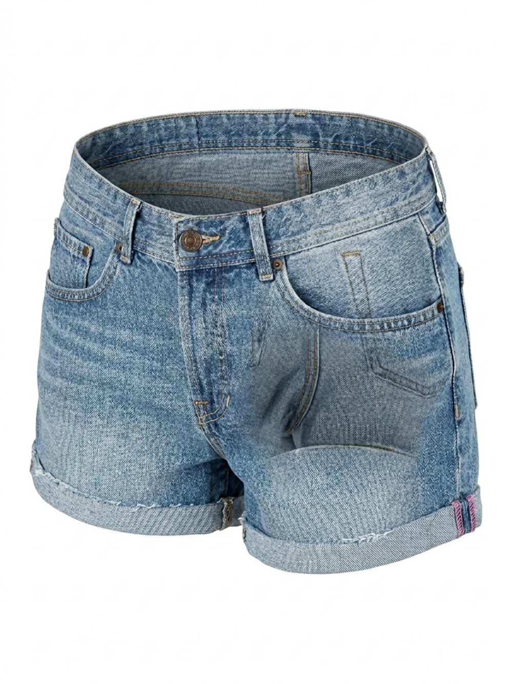 H&M Boyfriend Light Blue Denim Roll-Cuff Women's Shorts Size 6